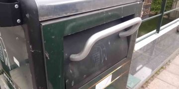 To encourage proper disposal, these Swedish trash cans will hit on you if you toss your trash in them