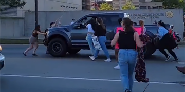Leftists Cry Bloody Murder After Man Drives Truck Through Protesters