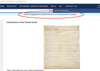 U.S. Constitution Tagged With ‘Harmful Language Alert’ By National Archives