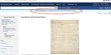 U.S. Constitution Tagged With ‘Harmful Language Alert’ By National Archives