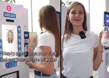 This lady wants you to be really excited about Chinese vending machines that work by scanning your face