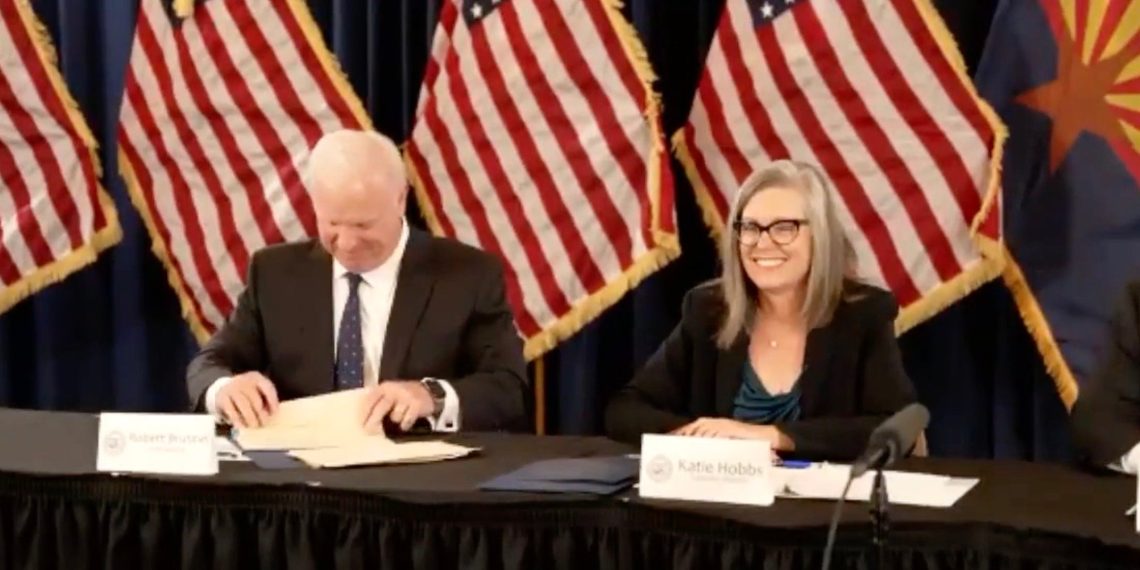 WATCH: Katie Hobbs Sworn Into Office At Illegitimate Private Ceremony, Breaks Out In Laughter When Asked To Swear That She Will Support the Constitution