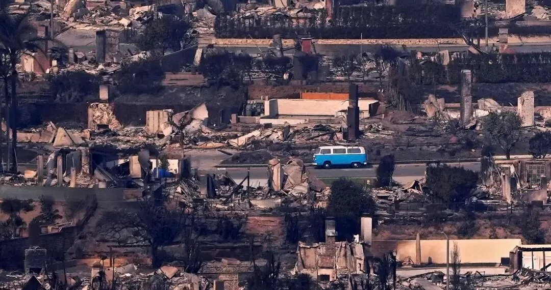 Retro Blue VW Van Miraculously Survives Deadly Los Angeles Fire