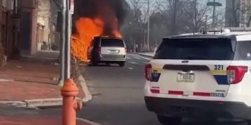 ICE Minivan Goes Up in Flames in Philadelphia Neighborhood